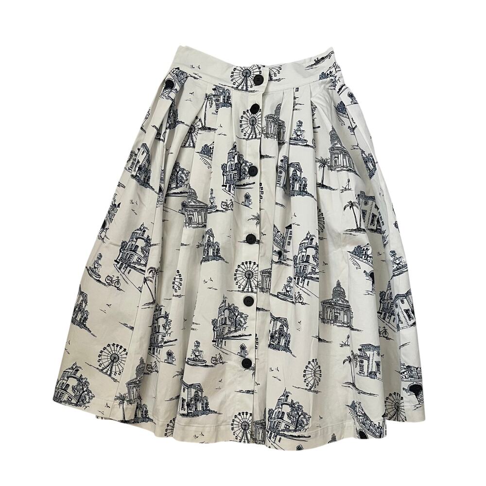 Maje Paris Japomy Printed Midi Skirt - Toile de Jouy - Size 36 - US 4 - Picture 2 of 7